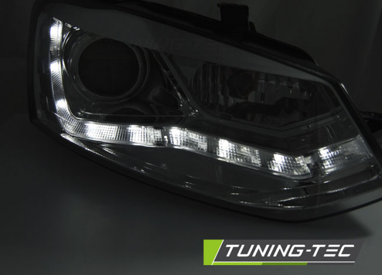 LED Tagfahrlicht Design Scheinwerfer für VW Polo 6R 09-14 schwarz